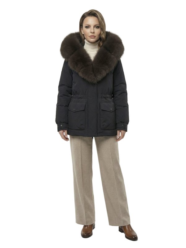 Жіночий зимовий пуховик з натуральним або штучним наповнювачем 36-1581