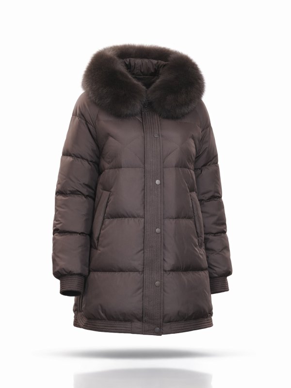 Жіночий зимовий пуховик з натуральним або штучним наповнювачем 36-1573