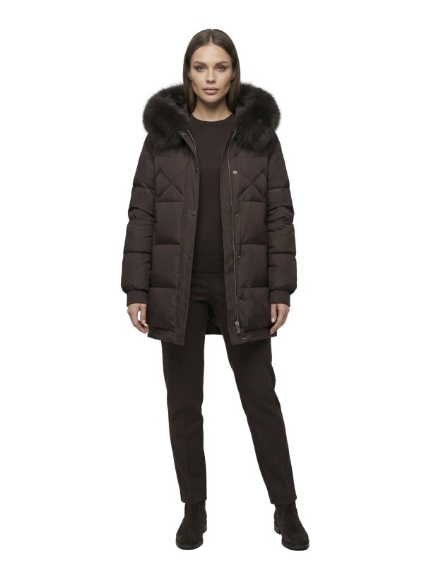 Жіночий зимовий пуховик з натуральним або штучним наповнювачем 36-1573