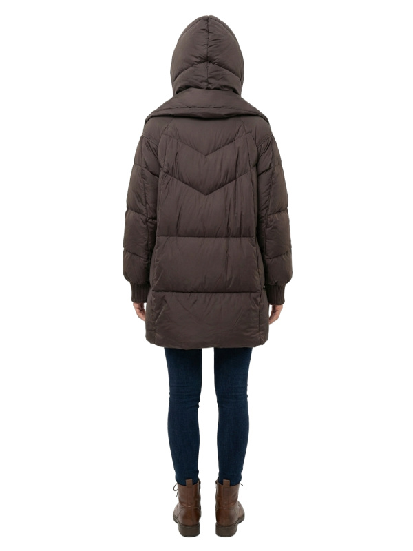 Жіночий зимовий пуховик з натуральним або штучним наповнювачем 36-1511