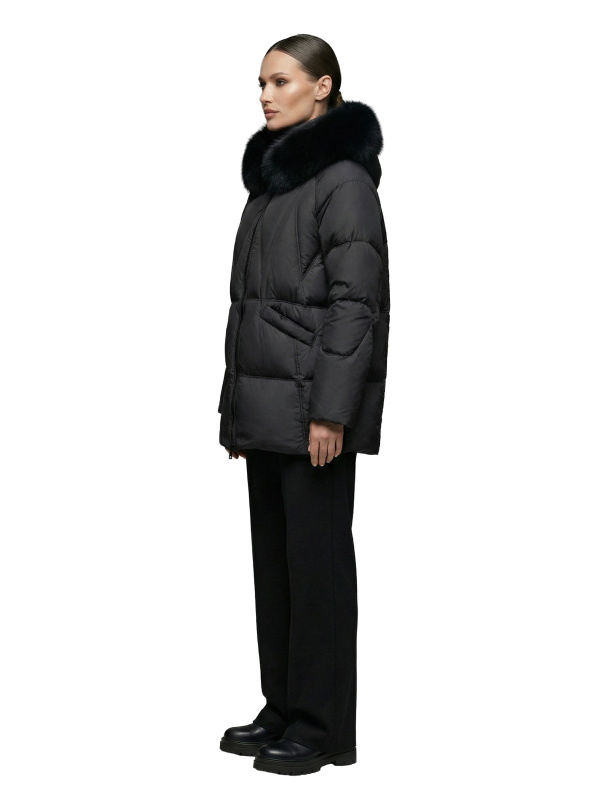 Жіночий зимовий пуховик з натуральним або штучним наповнювачем 36-1512