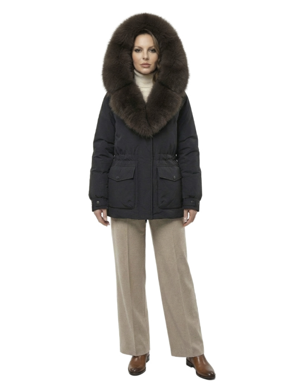 Жіночий зимовий пуховик з натуральним або штучним наповнювачем 36-1581