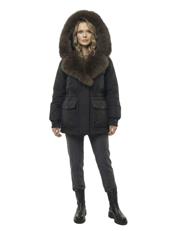 Жіночий зимовий пуховик з натуральним або штучним наповнювачем 36-1581