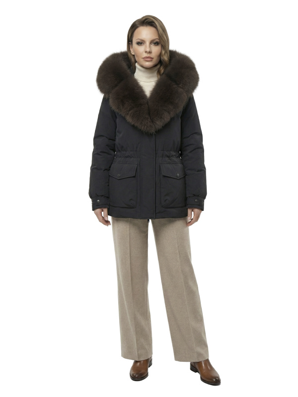 Жіночий зимовий пуховик з натуральним або штучним наповнювачем 36-1581