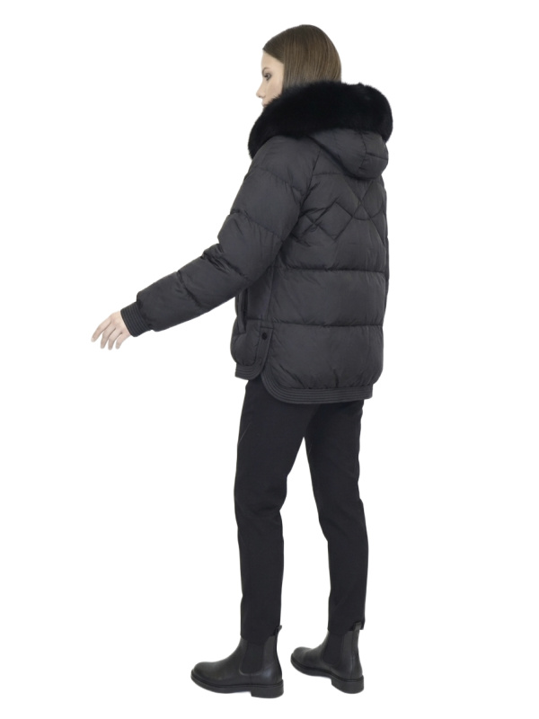 Жіночий зимовий пуховик з натуральним або штучним наповнювачем 36-1577
