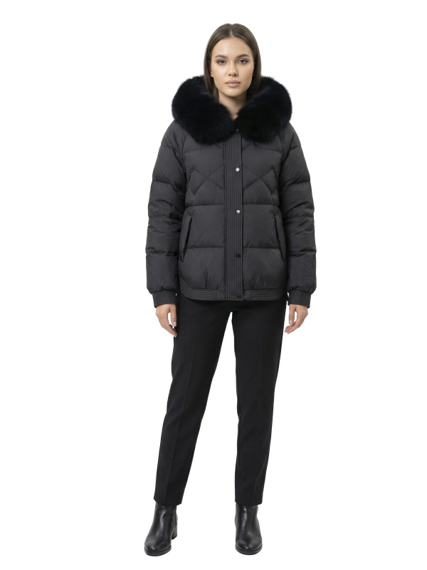 Жіночий зимовий пуховик з натуральним або штучним наповнювачем 36-1577