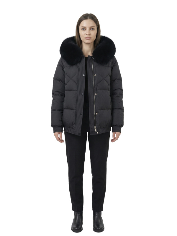 Жіночий зимовий пуховик з натуральним або штучним наповнювачем 36-1577