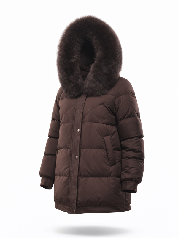 Жіночий зимовий пуховик з натуральним або штучним наповнювачем 36-1573