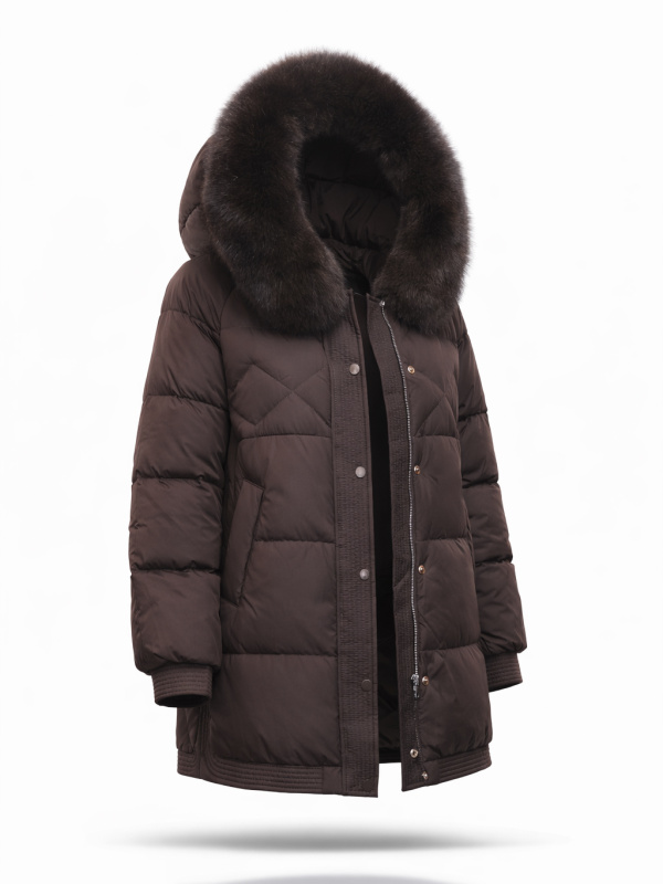 Жіночий зимовий пуховик з натуральним або штучним наповнювачем 36-1573