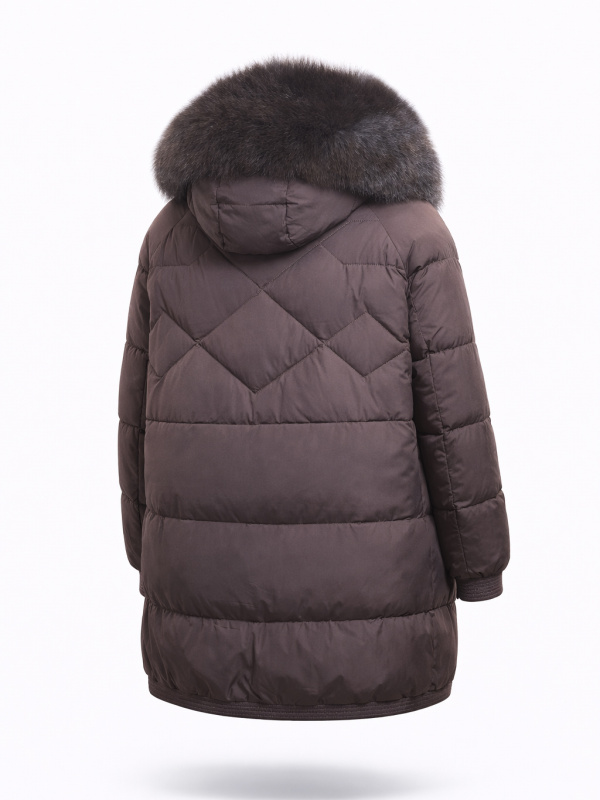 Жіночий зимовий пуховик з натуральним або штучним наповнювачем 36-1573