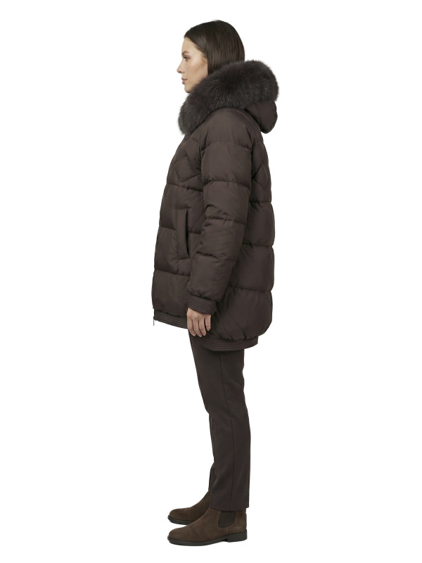 Жіночий зимовий пуховик з натуральним або штучним наповнювачем 36-1573