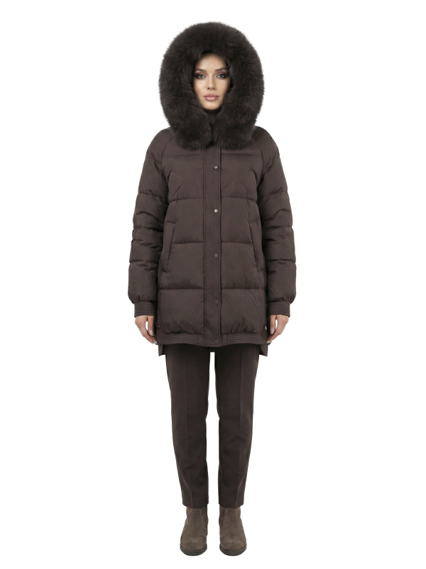 Жіночий зимовий пуховик з натуральним або штучним наповнювачем 36-1573