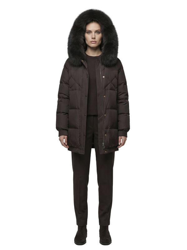 Жіночий зимовий пуховик з натуральним або штучним наповнювачем 36-1573