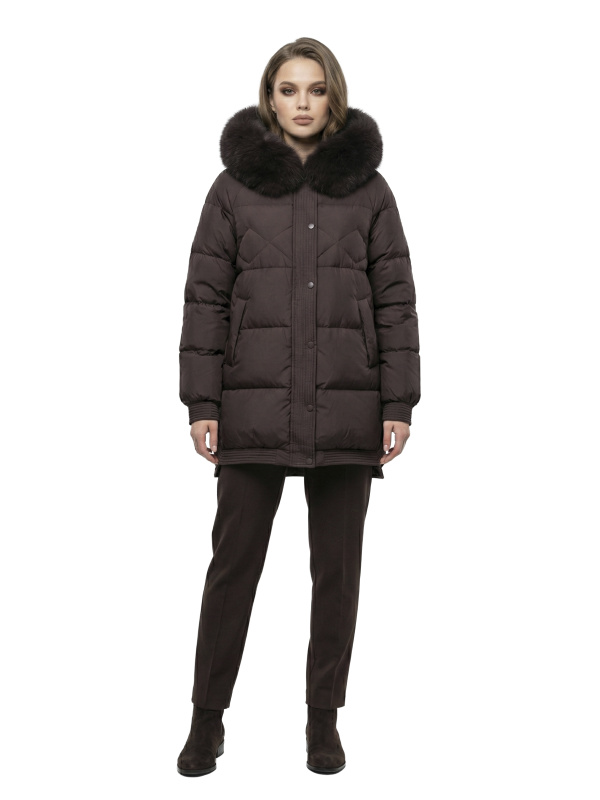 Жіночий зимовий пуховик з натуральним або штучним наповнювачем 36-1573